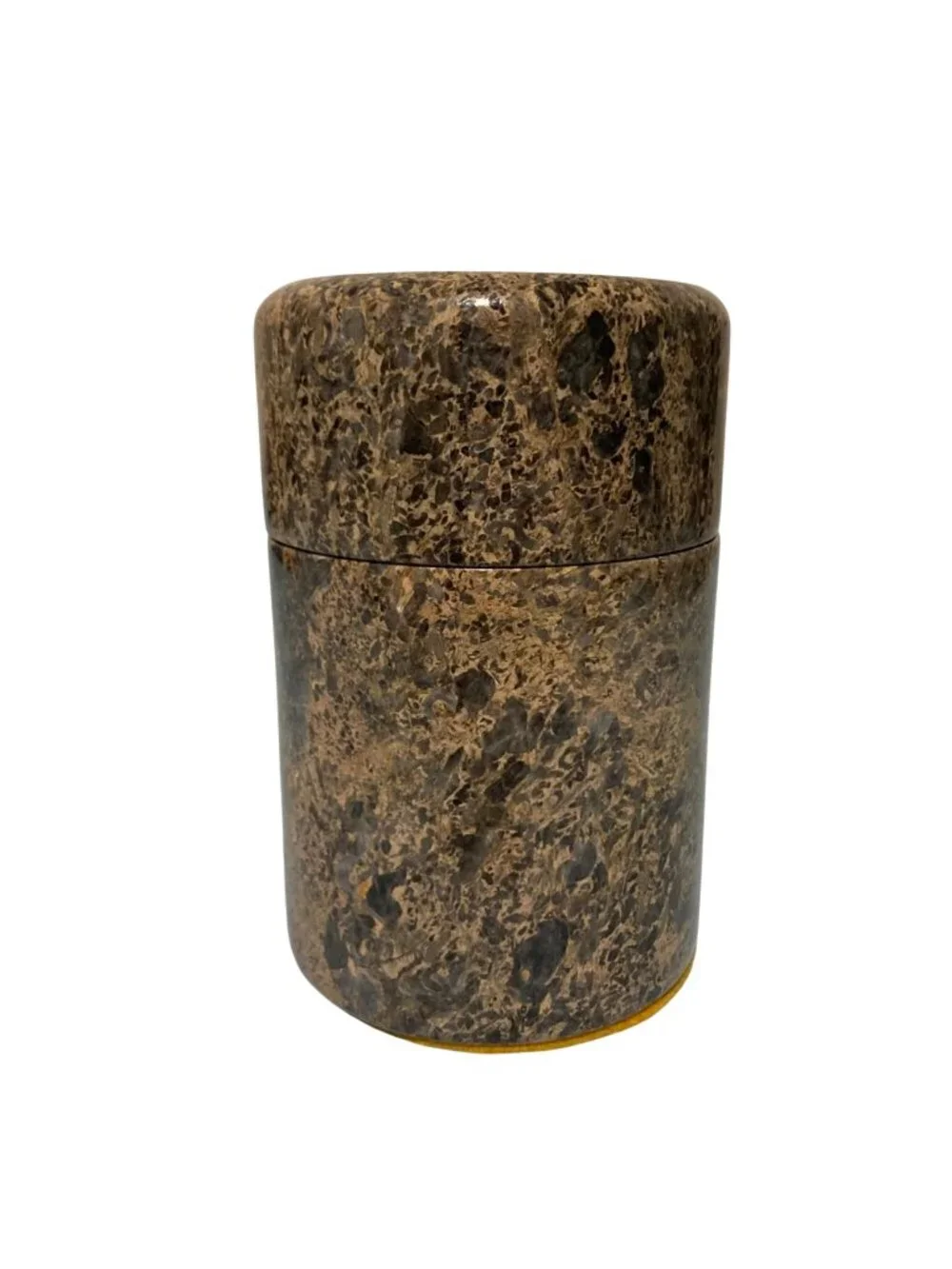 Polished Stone Cylindrical Trinket Box With Lid